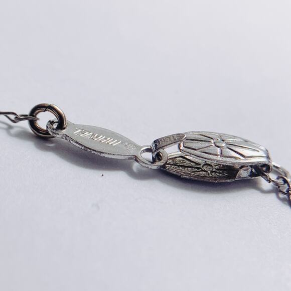 Vintage Signed Marvel Sterling Silver Pearl Pendant Necklace Mid Century 40s–50s - Picture 16 of 16